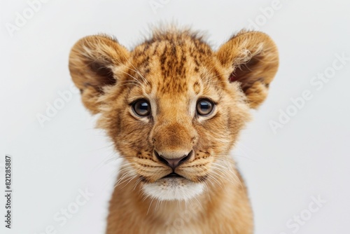 Young Lion Cub Gazes at Camera