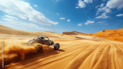 Car Driving Through Desert Sands