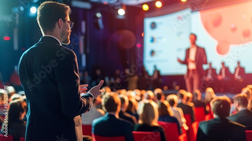 Man Standing in Front of Crowd