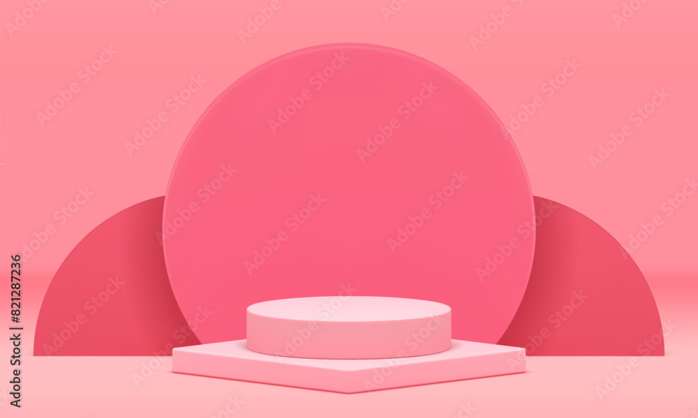 3d geometric podium pedestal pink mock up cosmetic beauty product show presentation realistic vector 3d geometric podium pedestal pink mock up cosmetic beauty product show presentation realistic vector