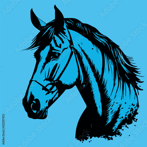 horse head silhouette vector design