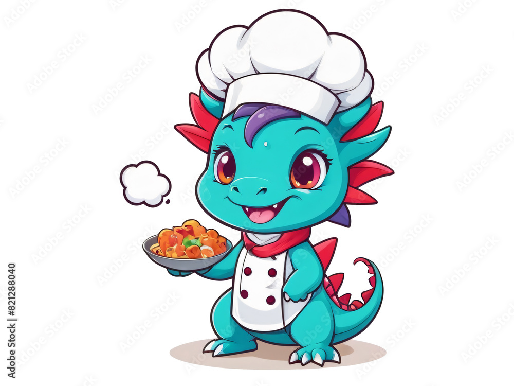 png stickers no background cute kawaii dragon chef png stickers no background cute kawaii dragon chef
