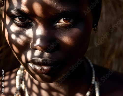 Light and Shadow  A Stunning African Woman in Africa