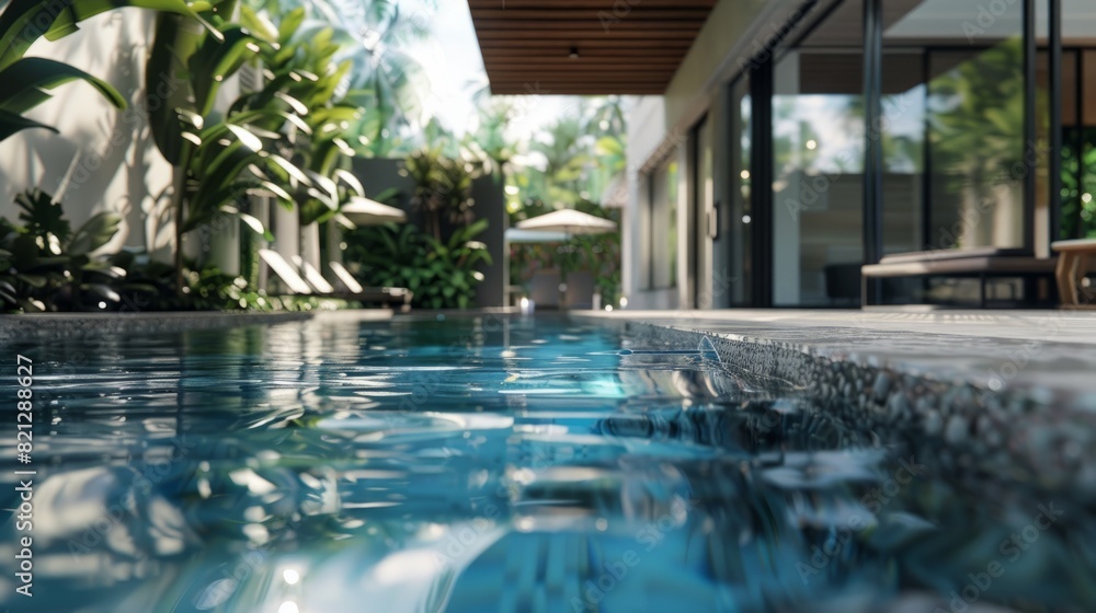 pool area, relaxation and well-being concept generative ai pool area, relaxation and well-being concept generative ai