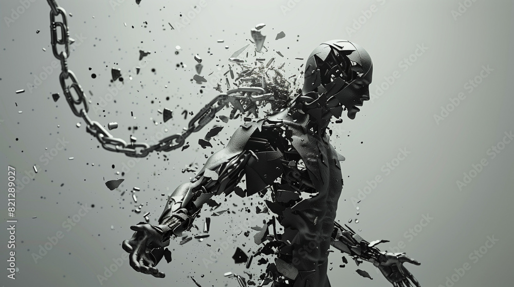 Fototapeta premium Floating Robot in the Air