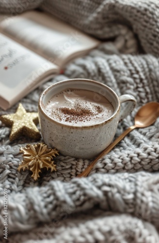 A Cup of Hot Chocolate on a Blanket