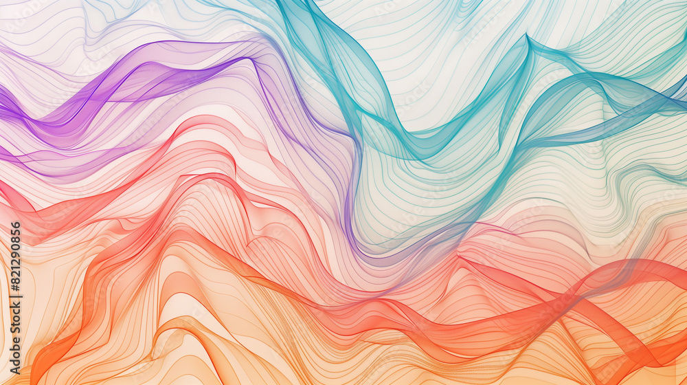 Colorful Background With Wavy Lines Colorful Background With Wavy Lines