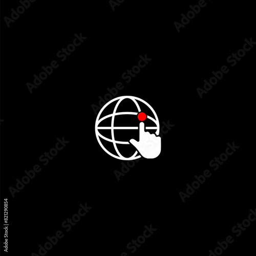 Global Network icon .  Social network internet connection virtual world web communication global dependence net users.