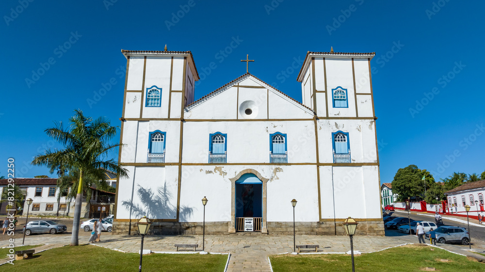 Pirenopolis in Goias, Brazil. Old catholic church of historic city. Pirenopolis in Goias, Brazil. Old catholic church of historic city.