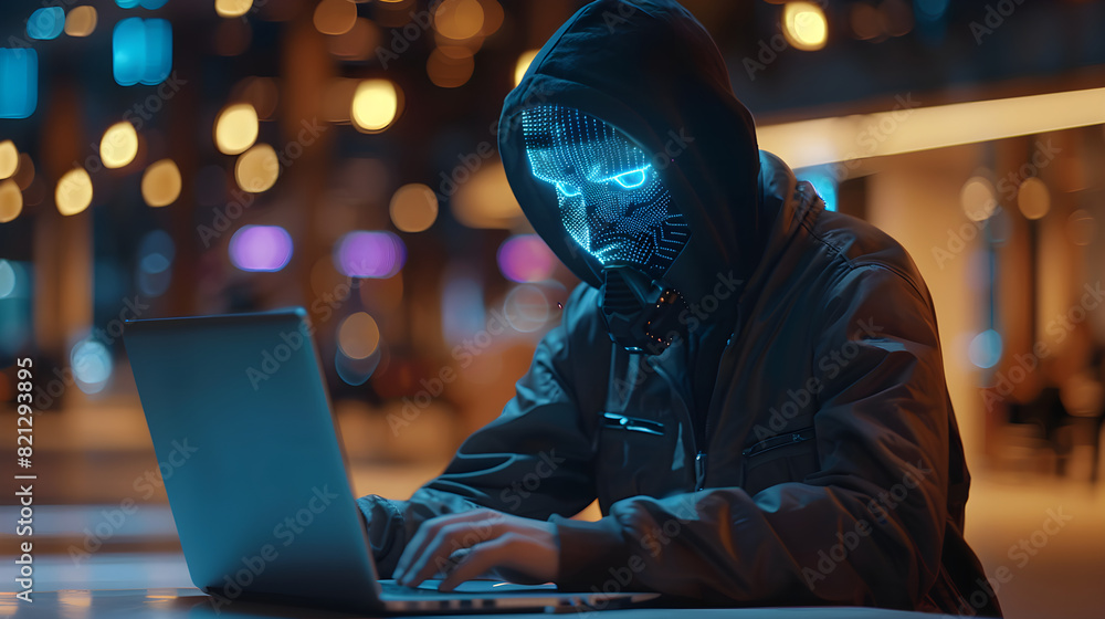 A malicious attack by a hacker who installs viruses and malware. The concept of a massive data breach attack on corporate servers. A malicious attack by a hacker who installs viruses and malware. The concept of a massive data breach attack on corporate servers.