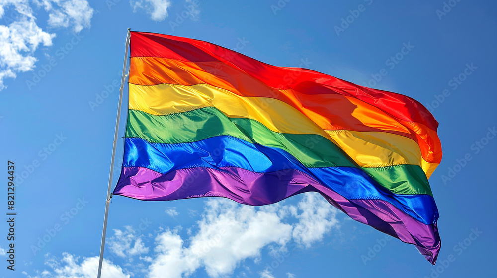 LGBT colors, rainbow flag. Pride month horizontal banner	
