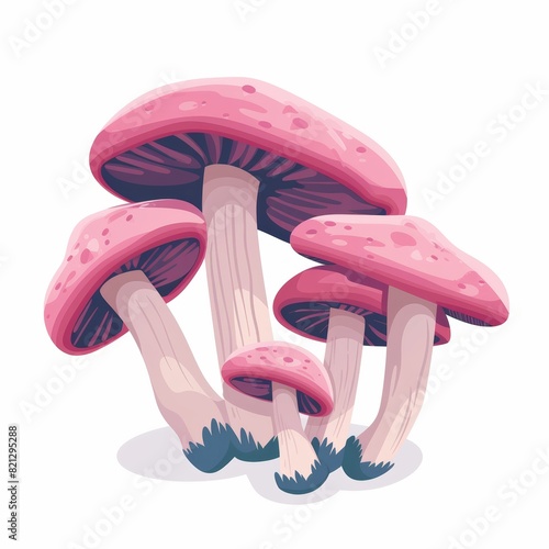 Vibrant Rosy Russula Mushroom Illustration on White Background Generative AI