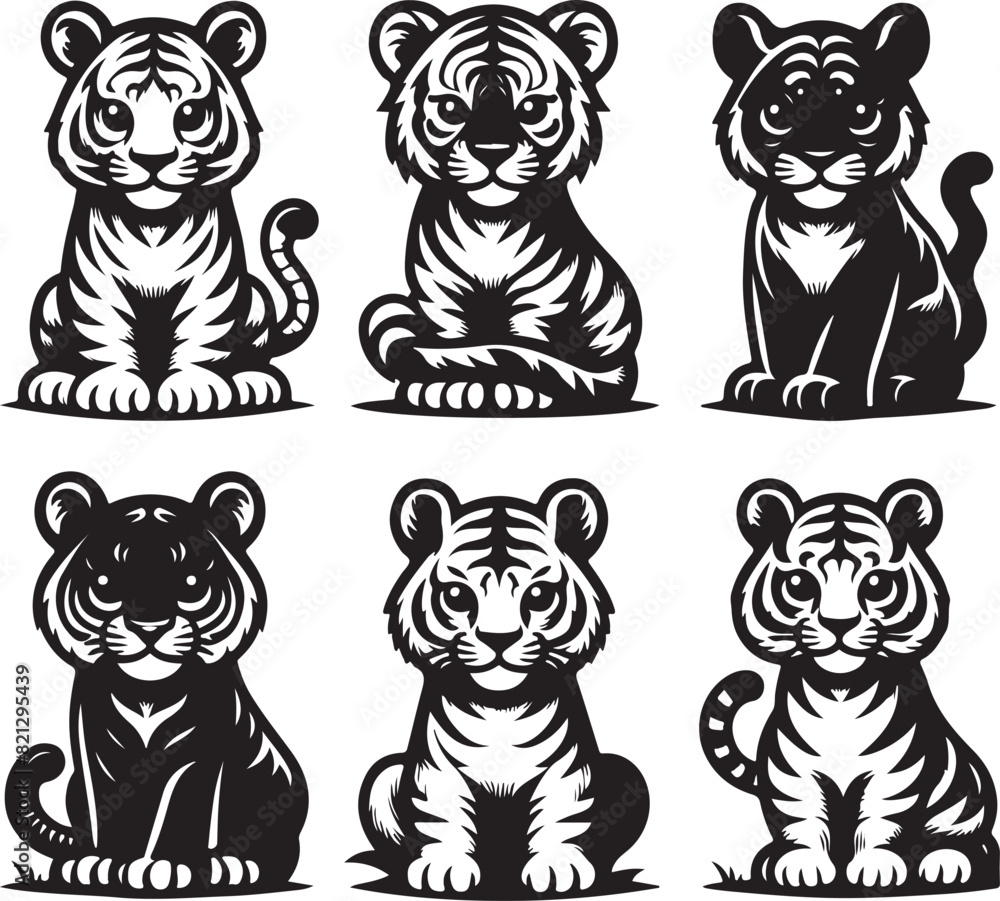 Obraz premium tiger bundle vector
