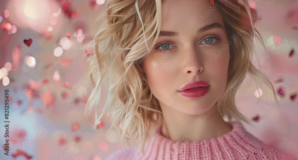 Fototapeta premium Woman With Blue Eyes and Blonde Hair