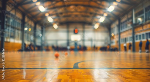 Basketball Court With Basketball
