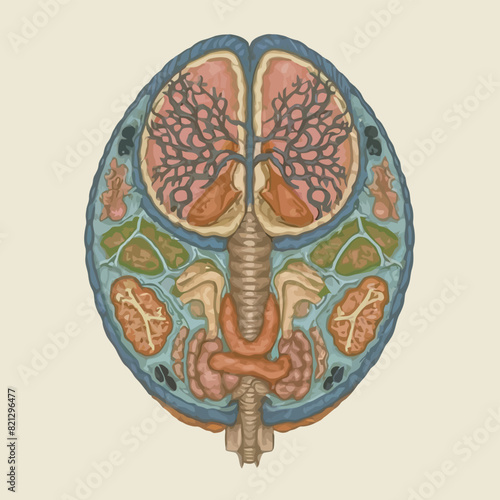  vector icons illustrating for human body anatomy part with muscular and skeleton like hart and brain 
