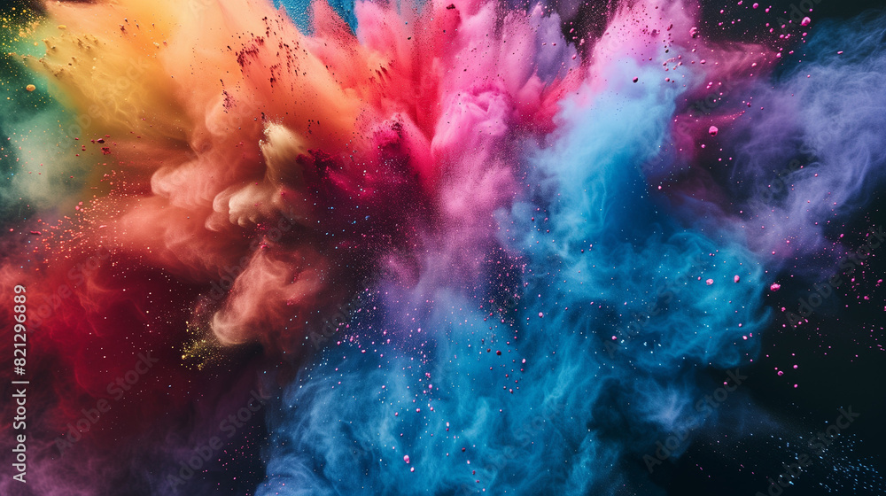 Multicolored Smoke Cloud in Flight Multicolored Smoke Cloud in Flight