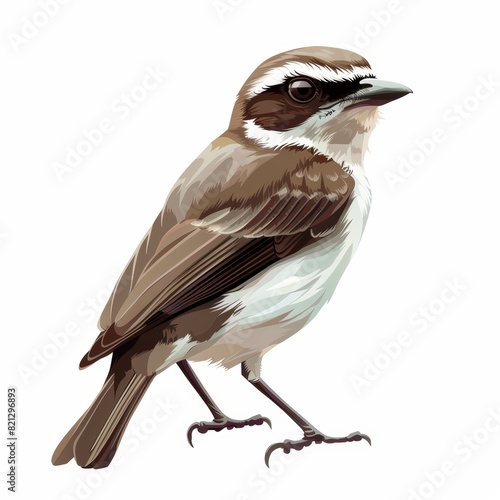 Vibrant Common Woodshrike Bird Illustration on White Background Generative AI photo