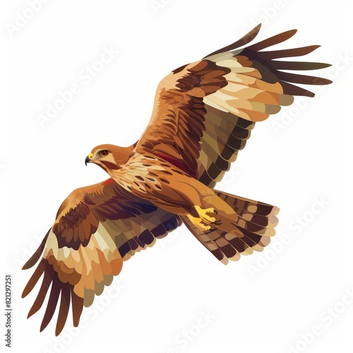 Harriers Bird Illustration on White Background for Nature Lovers Generative AI photo
