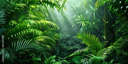 Jungle with Dense vegetation  generated with AI