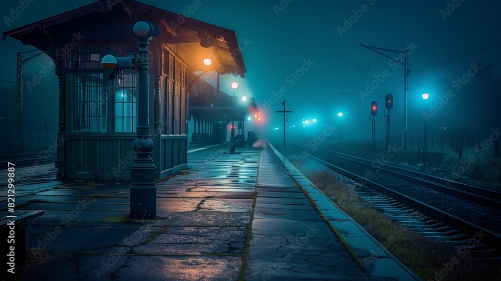 An old train platform, bathed in pale streetlight, hums with nostalgic echoes, beckoning new travels. An old train platform, bathed in pale streetlight, hums with nostalgic echoes, beckoning new travels.