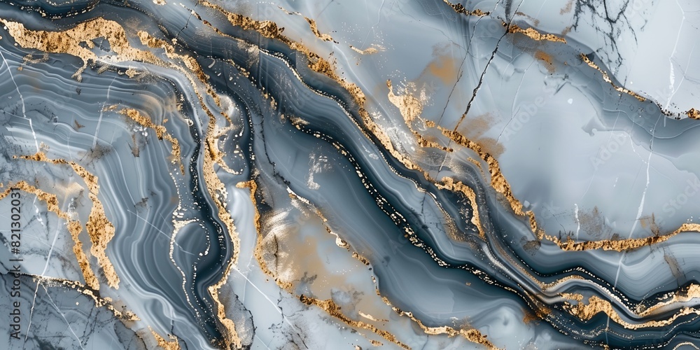 Fototapeta premium a marble pattern with gold and blue colors with gold accents