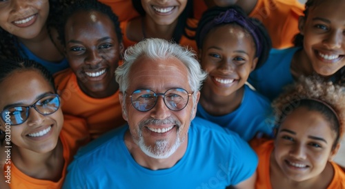 Group of People Wearing Blue Shirts