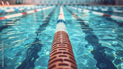 Swimming Pool With Long Line of Lanes