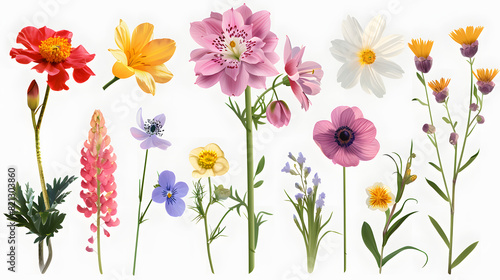 Flowers isolated on transparent PNG background 