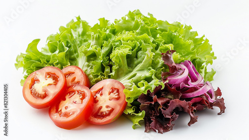 Salad vegetables on a white background