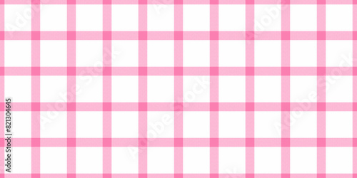 Newborn textile fabric check, romantic vector background tartan. Checking pattern seamless plaid texture in pink and white colors.