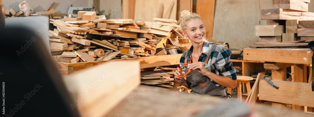 © chokniti - professional artisan carpenters woodworking team work together creatively, creative carpenter woman working workshop for wooden craft with wood tool at industry carpenter's shop, business of wood © chokniti - professional artisan carpenters woodworking team work together creatively, creative carpenter woman working workshop for wooden craft with wood tool at industry carpenter's shop, business of wood