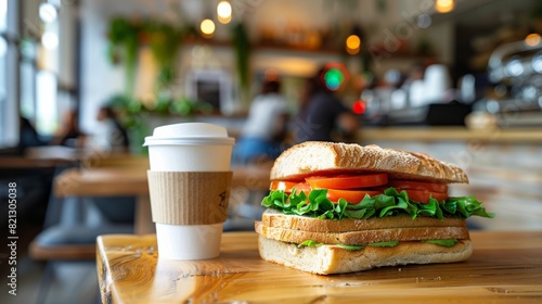Sandwich and Coffee on Plate