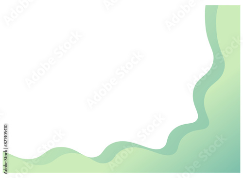 Green gradient shapes for paper corners. Vector illustration.