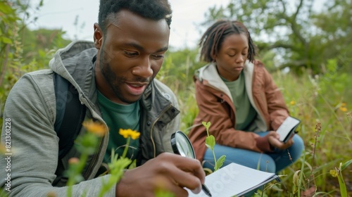 A Man and a Woman Sitting in the Grass