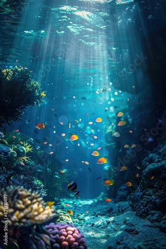  Underwater tropical. Ocean coral reef underwater. Sea world underwater background. Coral reef s hidden treasures.