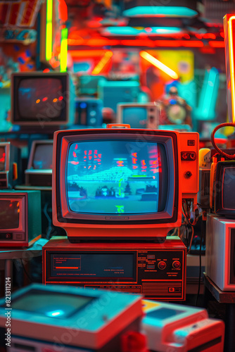A bunch of old televisions are stacked on top of each other