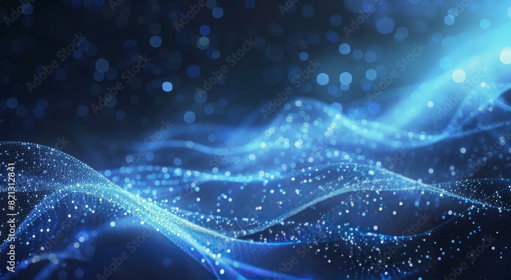 Blue Abstract Background With Lines and Dots Blue Abstract Background With Lines and Dots