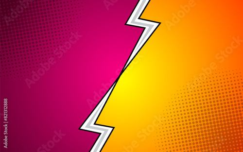 Cartoon comic background fight versus comic book colorful competition poster with halftone elements. vector illustration eps 10.