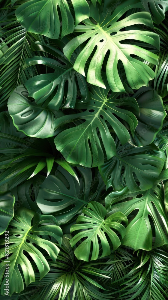 Montera Leaves Wallpaper. Tropical background