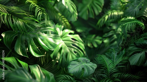 Montera Leaves Wallpaper. Tropical background