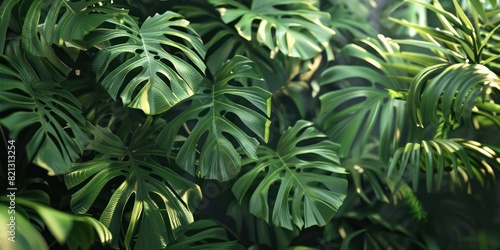 Montera Leaves Wallpaper. Tropical background