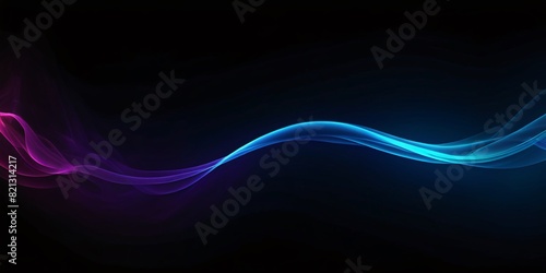 Bright neon energy lines on a black background. Dark wallpaper