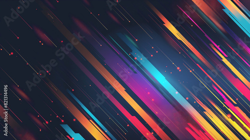 A colorful, abstract background with a lot of lines and dots