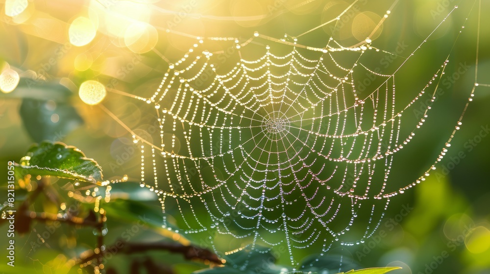 Spider Web Among Leaves