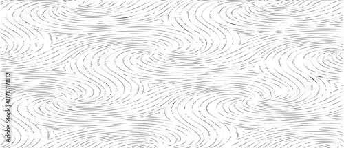 Swirled and curled stripes and brush strokes texture. Marble or acrylic atrwork imitation. Cool and swirly background. Abstract vector illustration. Black isolated on white. EPS10 