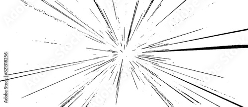 Circular starburst explosion texture. Distressed uneven grunge background. Abstract vector illustration. Overlay to create interesting effect and depth. Isolated on white background.