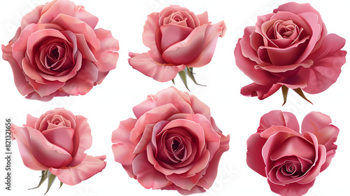 Rose flower isolated on transparent PNG background