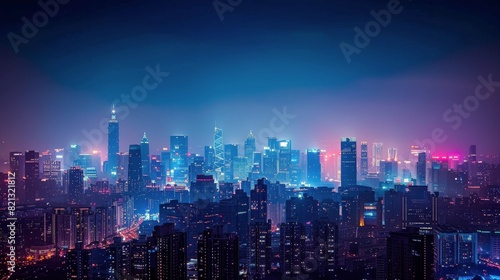 City Skyline at Night With Stars
