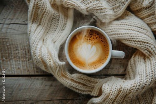 A Cup of Coffee on a Blanket
